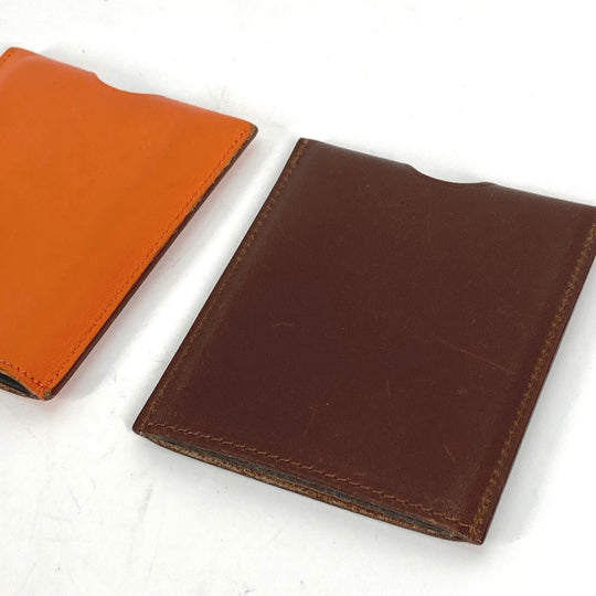 HERMES Interior other leather Orange Interior Card Case Lamped Posh Card Light Women(Unisex) Used Authentic