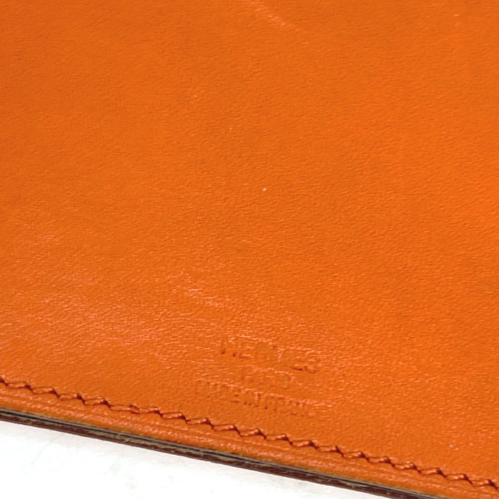 HERMES Interior other leather Orange Interior Card Case Lamped Posh Card Light Women(Unisex) Used Authentic