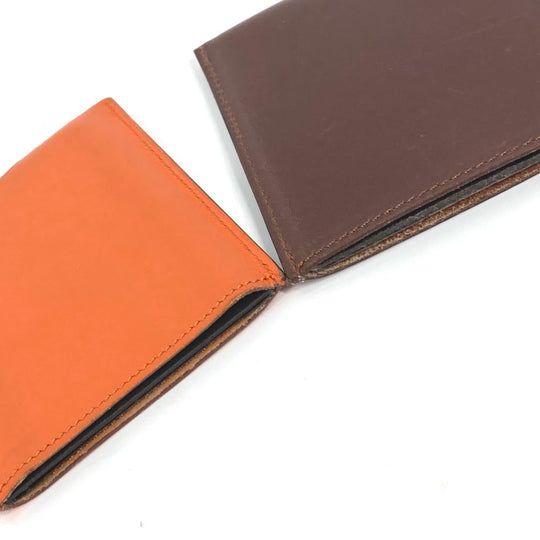 HERMES Interior other leather Orange Interior Card Case Lamped Posh Card Light Women(Unisex) Used Authentic