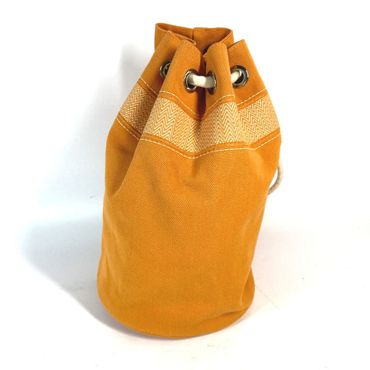 HERMES Shoulder Bag canvas Orange Beach bag Sac Marine Receive MM Women Used Authentic