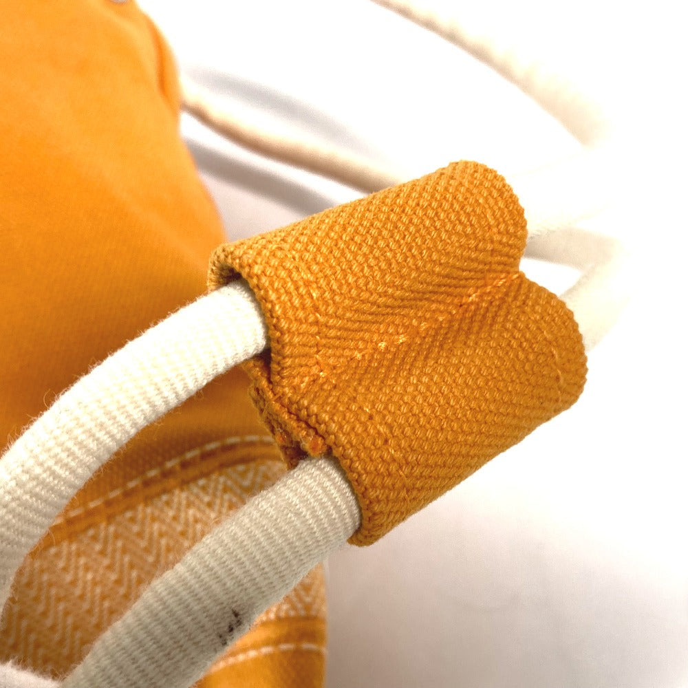 HERMES Shoulder Bag canvas Orange Beach bag Sac Marine Receive MM Women Used Authentic