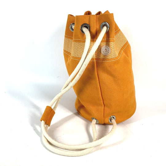 HERMES Shoulder Bag canvas Orange Beach bag Sac Marine Receive MM Women Used Authentic