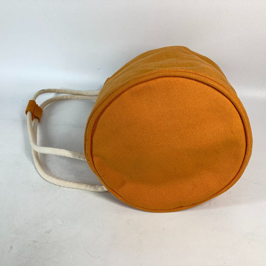 HERMES Shoulder Bag canvas Orange Beach bag Sac Marine Receive MM Women Used Authentic