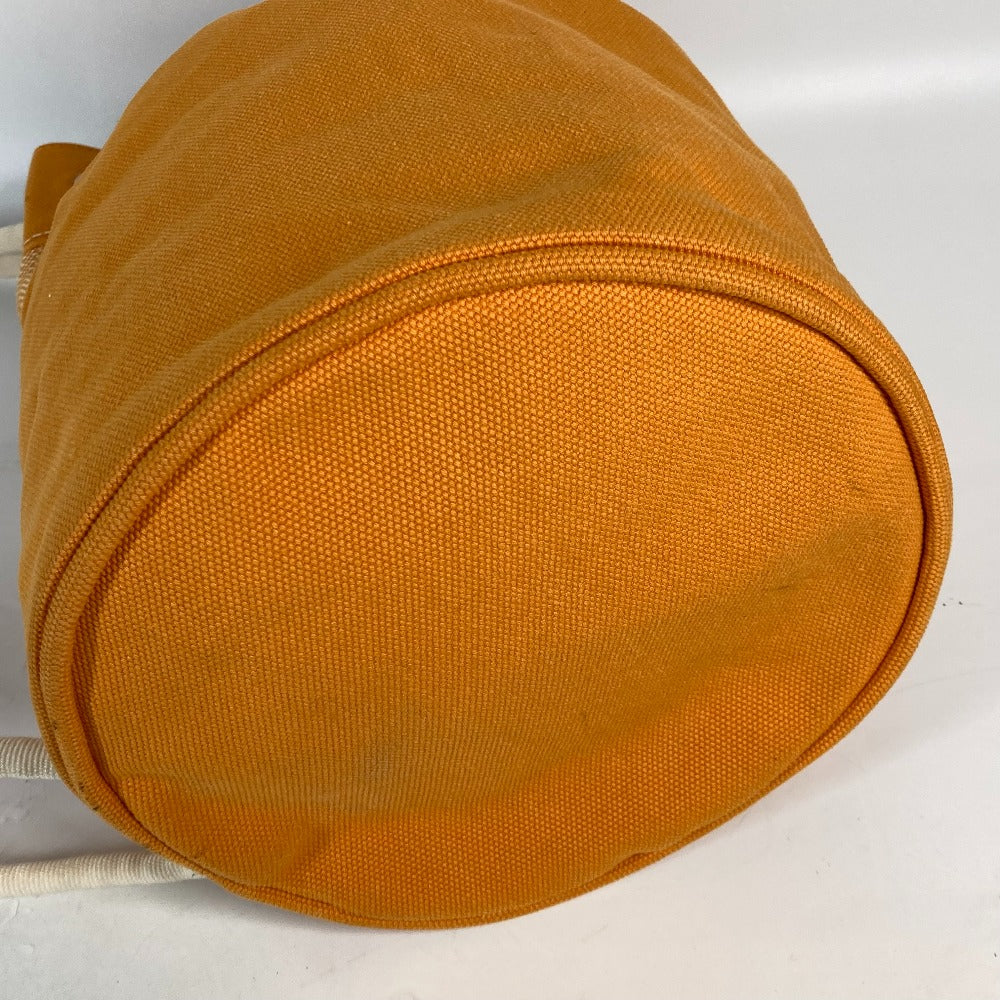 HERMES Shoulder Bag canvas Orange Beach bag Sac Marine Receive MM Women Used Authentic