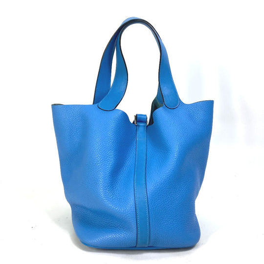 HERMES Handbag Taurillon Clemence blue Picotane Lock Touch GM Women Used Authentic