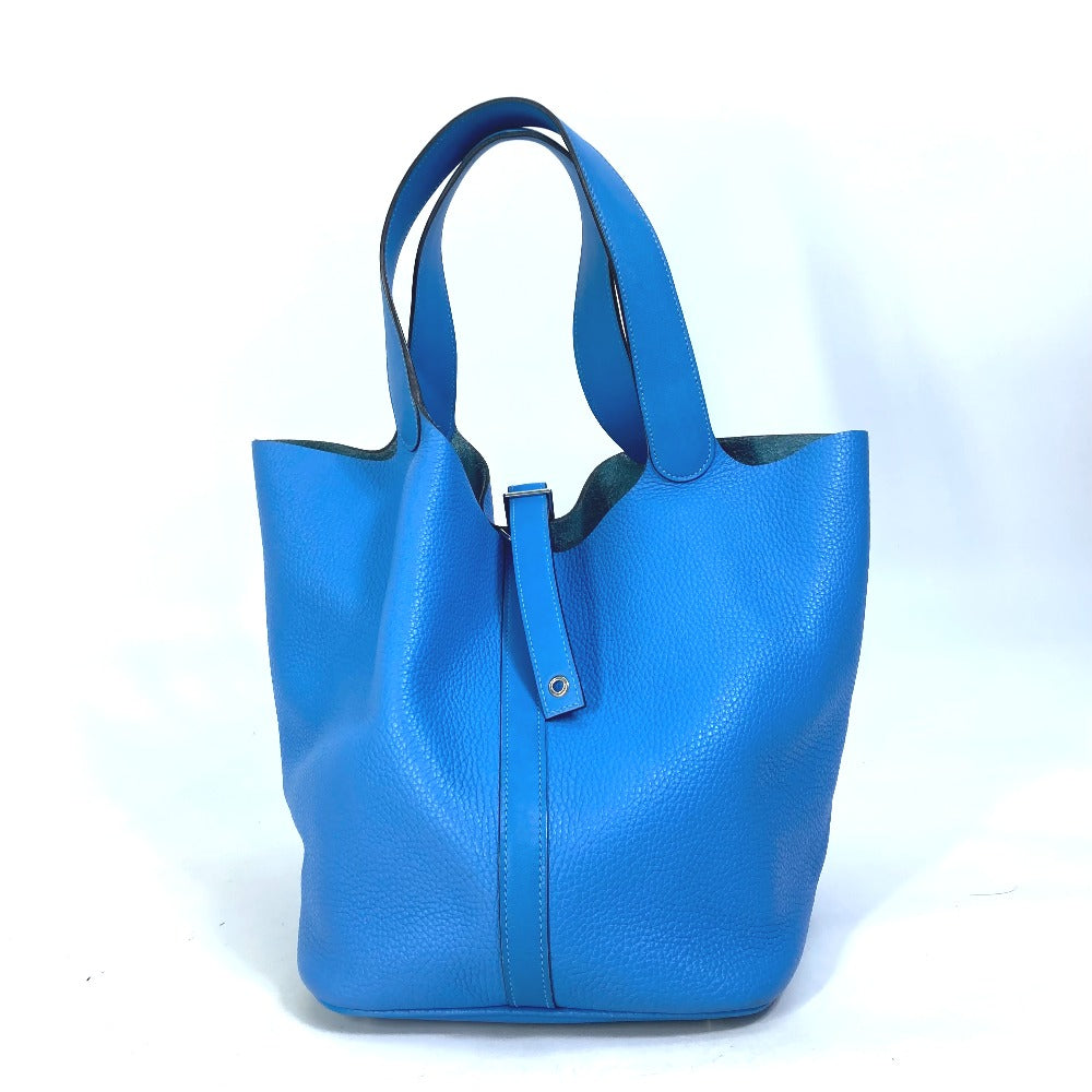HERMES Handbag Taurillon Clemence blue Picotane Lock Touch GM Women Used Authentic