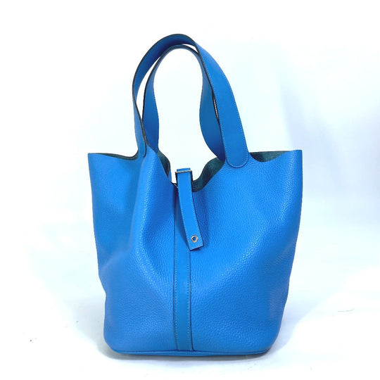 HERMES Handbag Taurillon Clemence blue Picotane Lock Touch GM Women Used Authentic