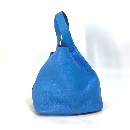HERMES Handbag Taurillon Clemence blue Picotane Lock Touch GM Women Used Authentic