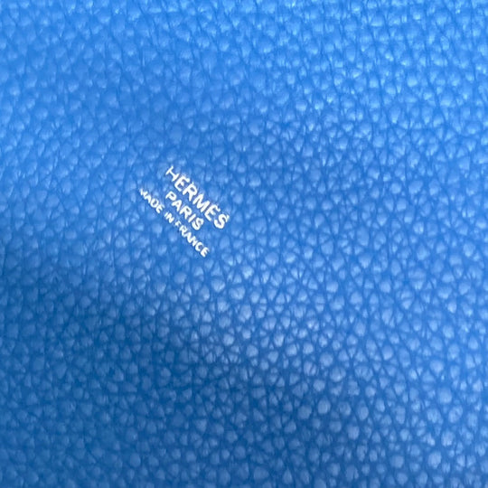 HERMES Handbag Taurillon Clemence blue Picotane Lock Touch GM Women Used Authentic