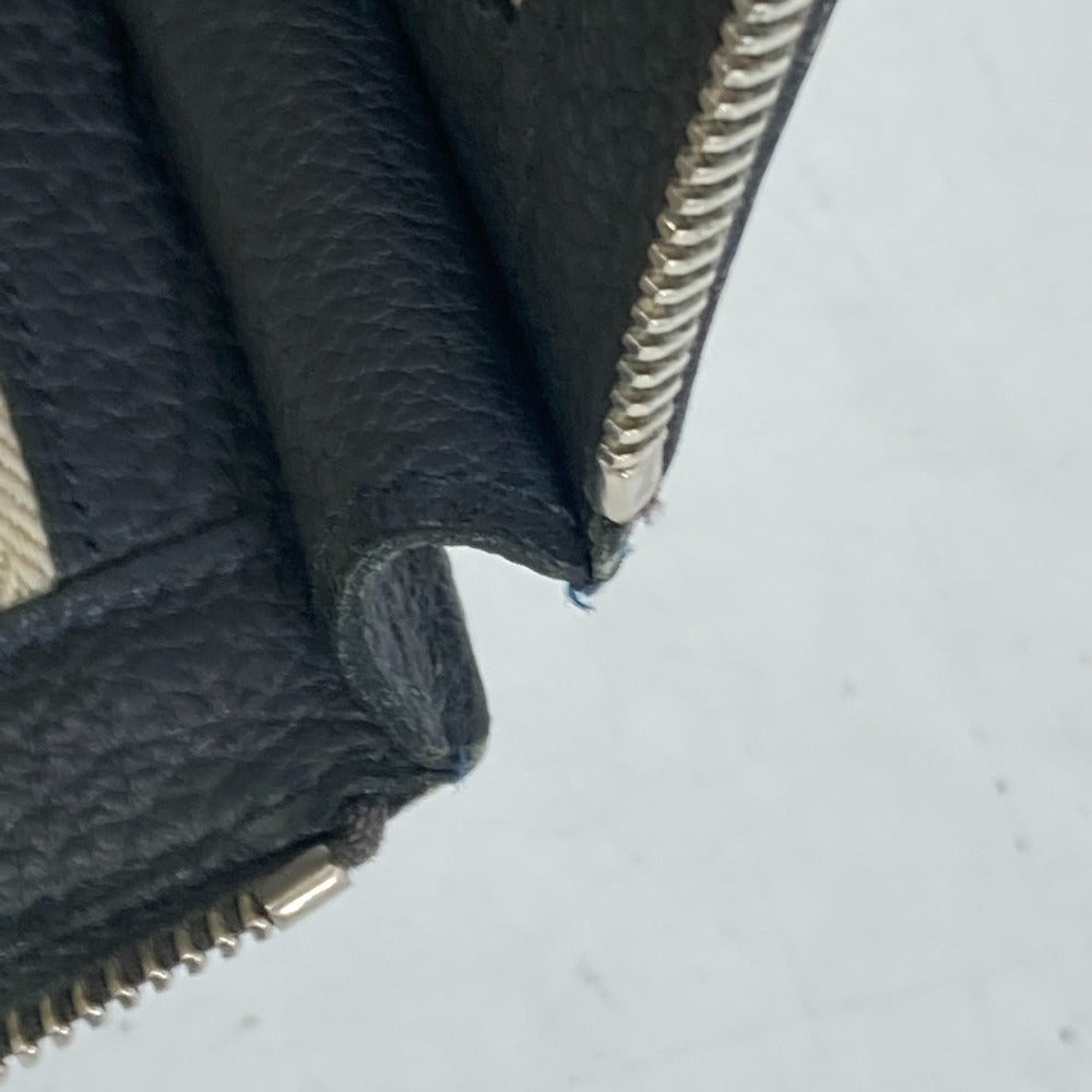 HERMES Clutch bag leather gray L-shaped fastener Zip tablet mens Used Authentic