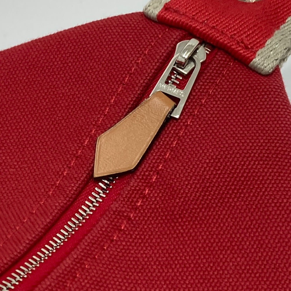 HERMES Handbag canvas Red Shoulder Bag Shoulder Bag Vanity bag Brid a Black GM Women Used Authentic