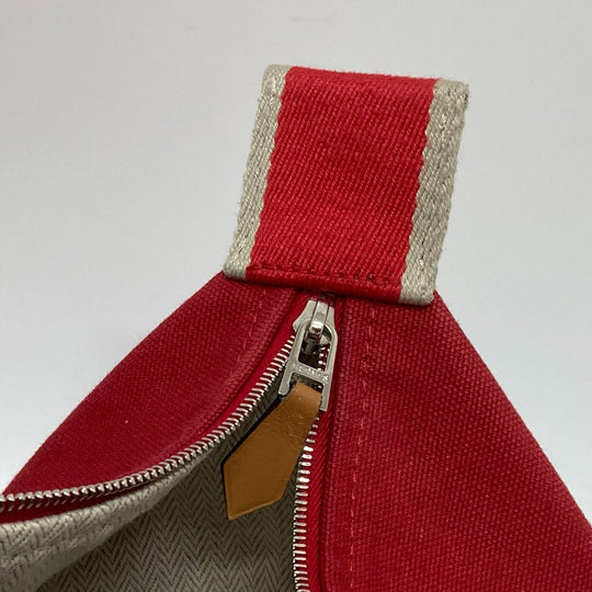HERMES Handbag canvas Red Shoulder Bag Shoulder Bag Vanity bag Brid a Black GM Women Used Authentic