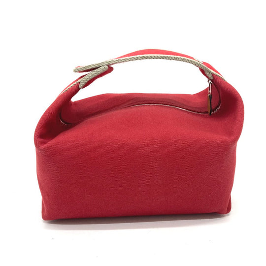 HERMES Handbag canvas Red Shoulder Bag Shoulder Bag Vanity bag Brid a Black GM Women Used Authentic