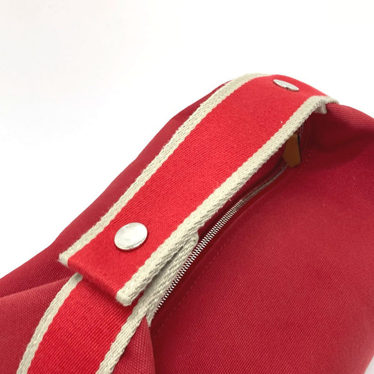 HERMES Handbag canvas Red Shoulder Bag Shoulder Bag Vanity bag Brid a Black GM Women Used Authentic