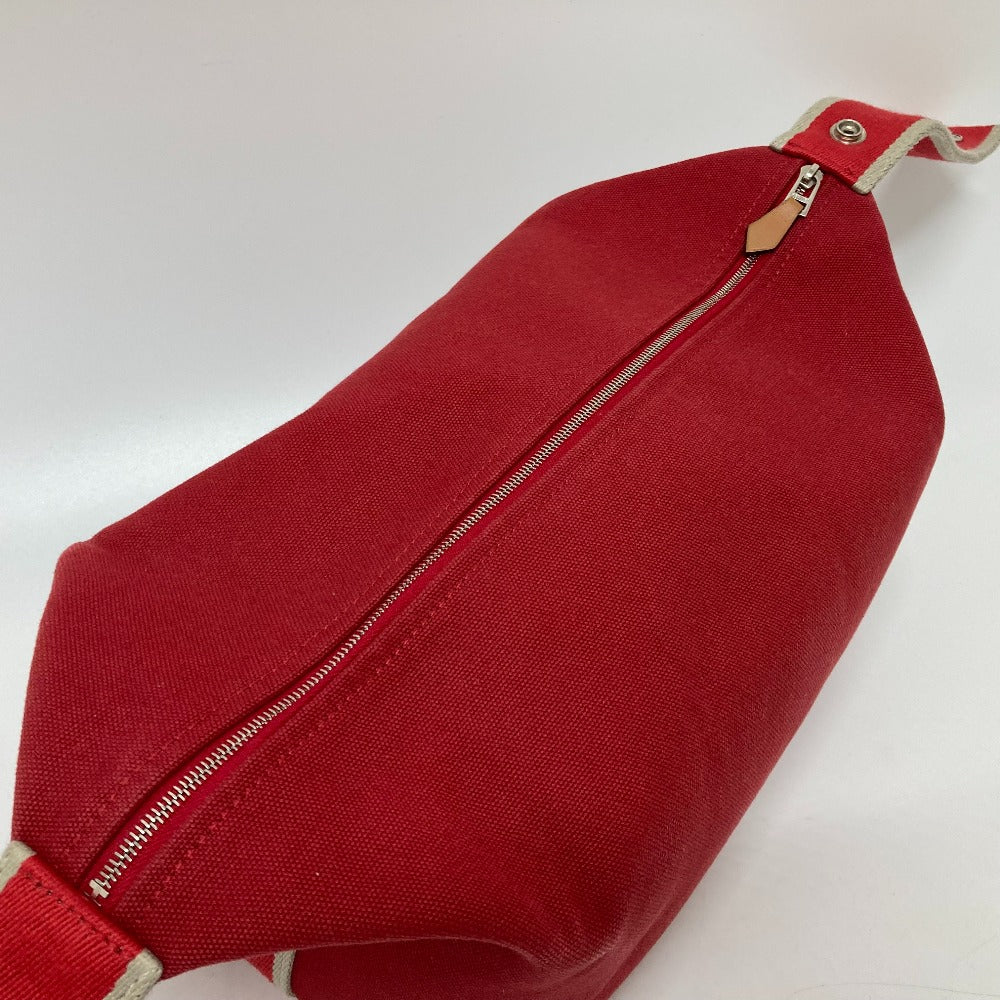 HERMES Handbag canvas Red Shoulder Bag Shoulder Bag Vanity bag Brid a Black GM Women Used Authentic