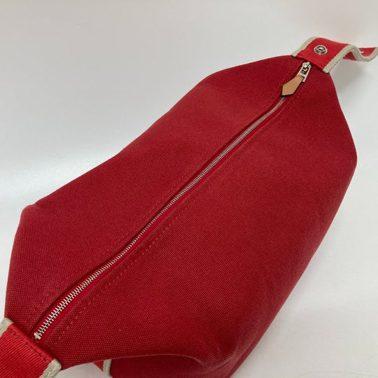HERMES Handbag canvas Red Shoulder Bag Shoulder Bag Vanity bag Brid a Black GM Women Used Authentic
