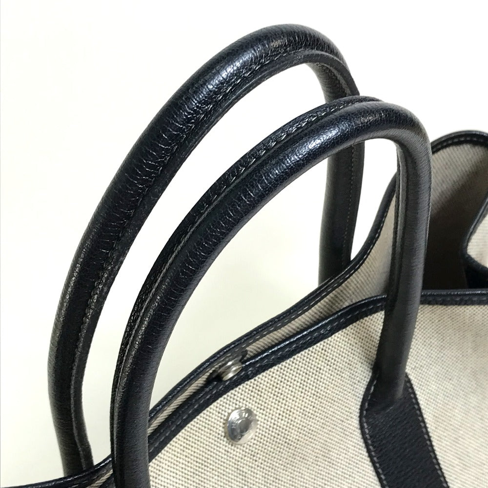 HERMES Tote Bag Toilet ash / buffle skipper Black x Natural Garden party PM