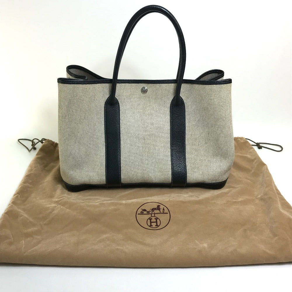 HERMES Tote Bag Toilet ash / buffle skipper Black x Natural Garden party PM