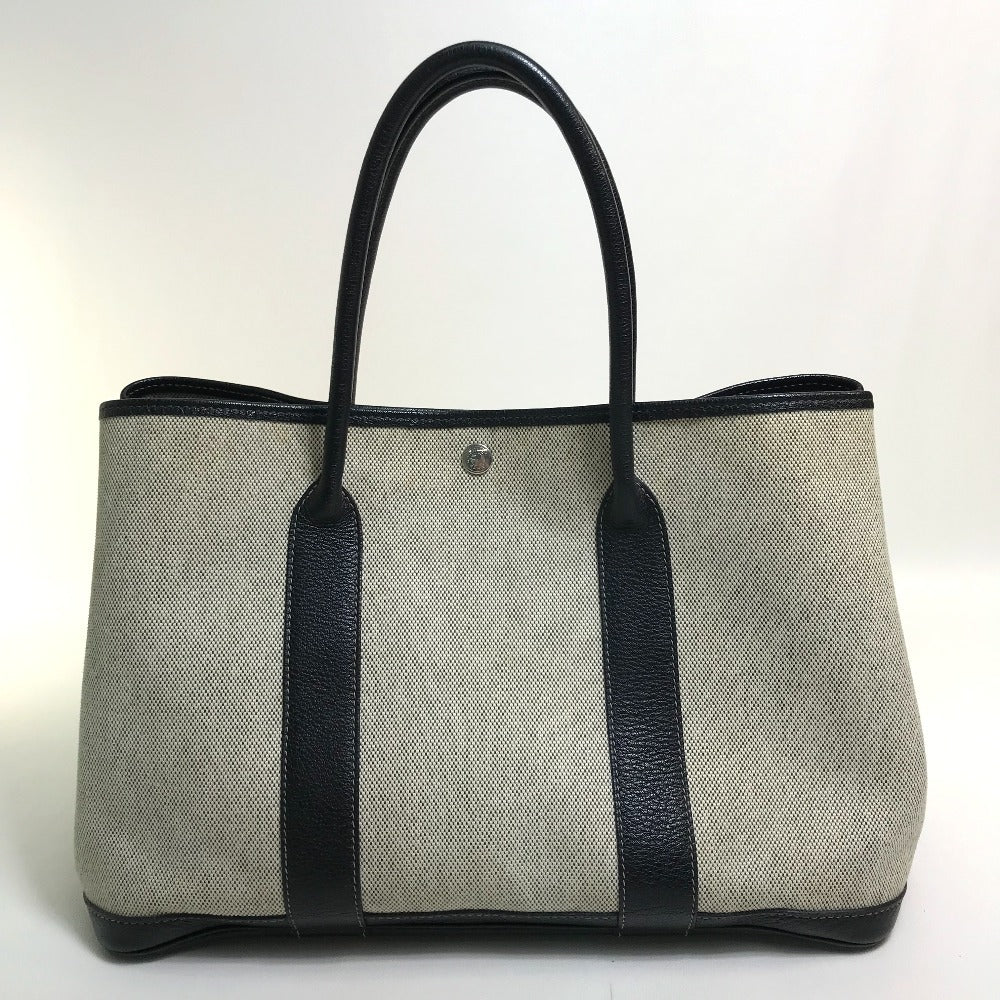 HERMES Tote Bag Toilet ash / buffle skipper Black x Natural Garden party PM