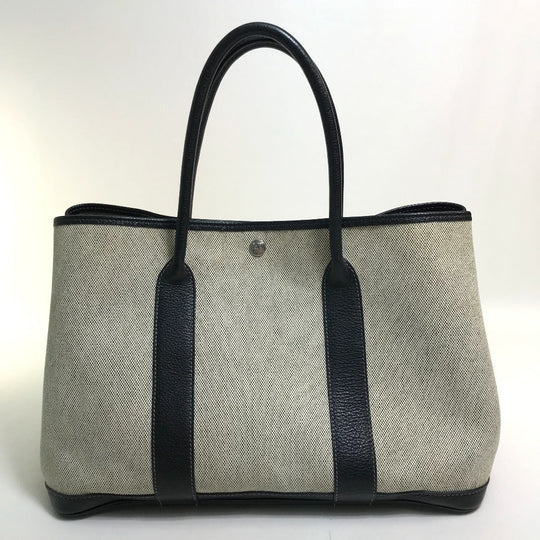 HERMES Tote Bag Toilet ash / buffle skipper Black x Natural Garden party PM