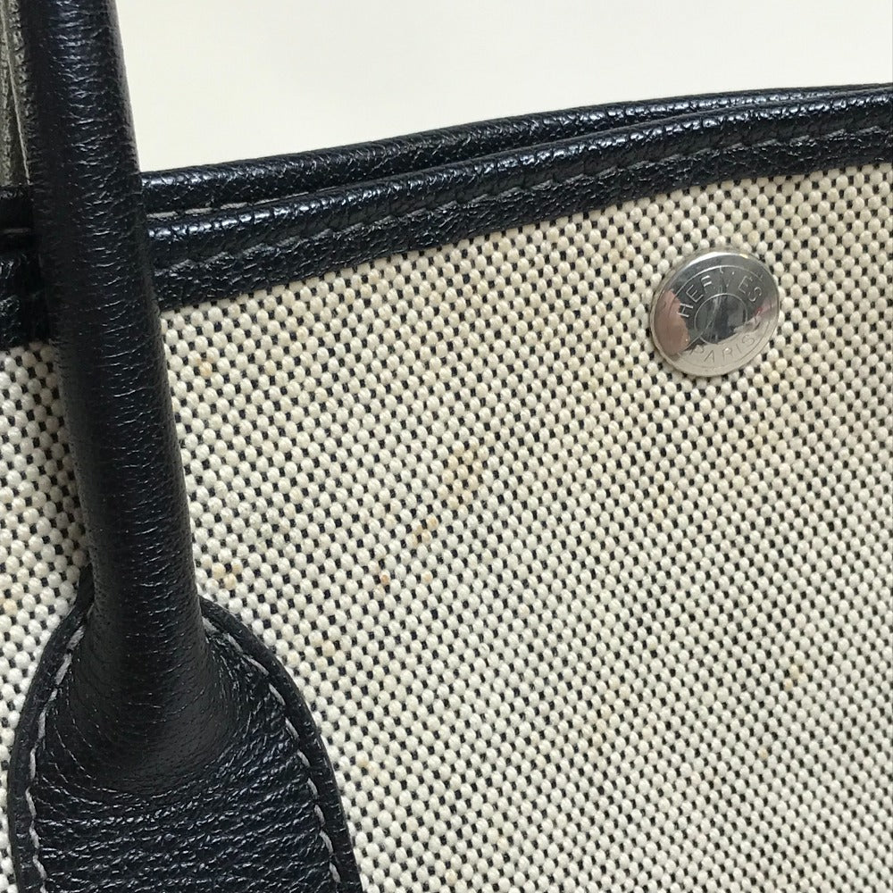 HERMES Tote Bag Toilet ash / buffle skipper Black x Natural Garden party PM