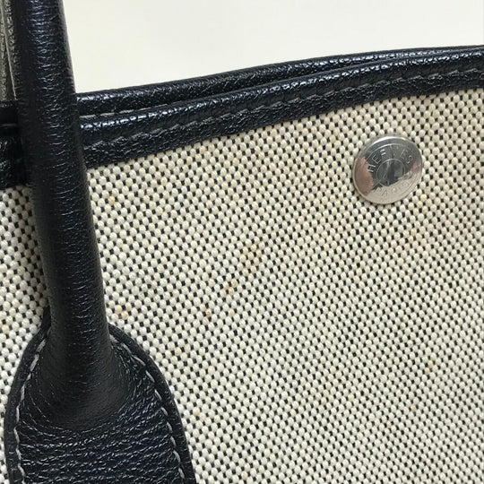 HERMES Tote Bag Toilet ash / buffle skipper Black x Natural Garden party PM