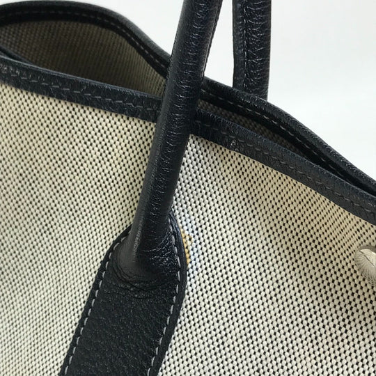 HERMES Tote Bag Toilet ash / buffle skipper Black x Natural Garden party PM