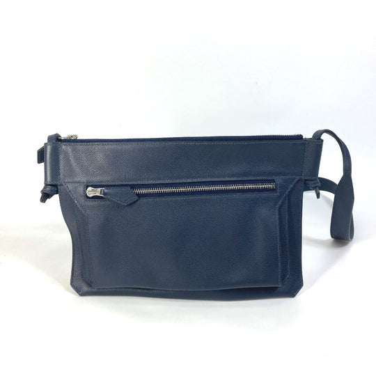 HERMES Shoulder Bag leather Navy Ultrapla GM mens Used Authentic