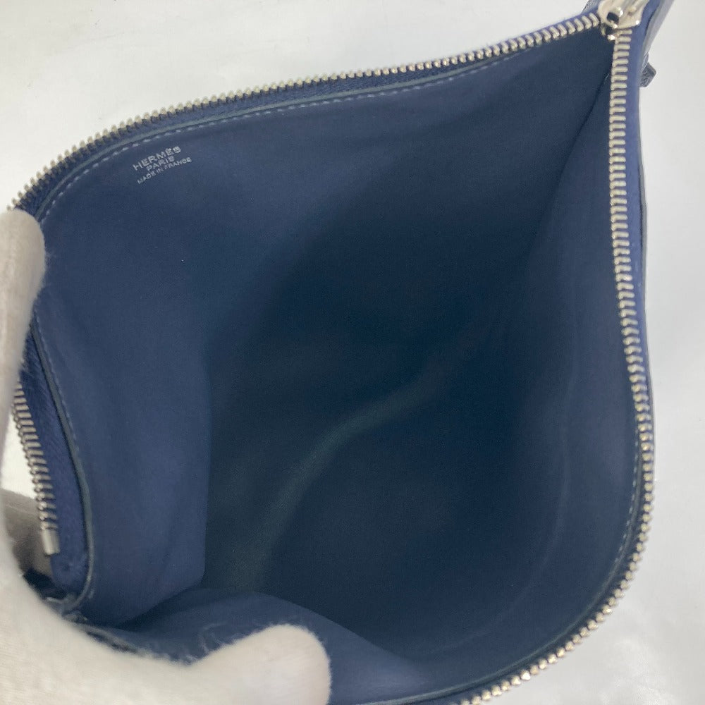 HERMES Shoulder Bag leather Navy Ultrapla GM mens Used Authentic