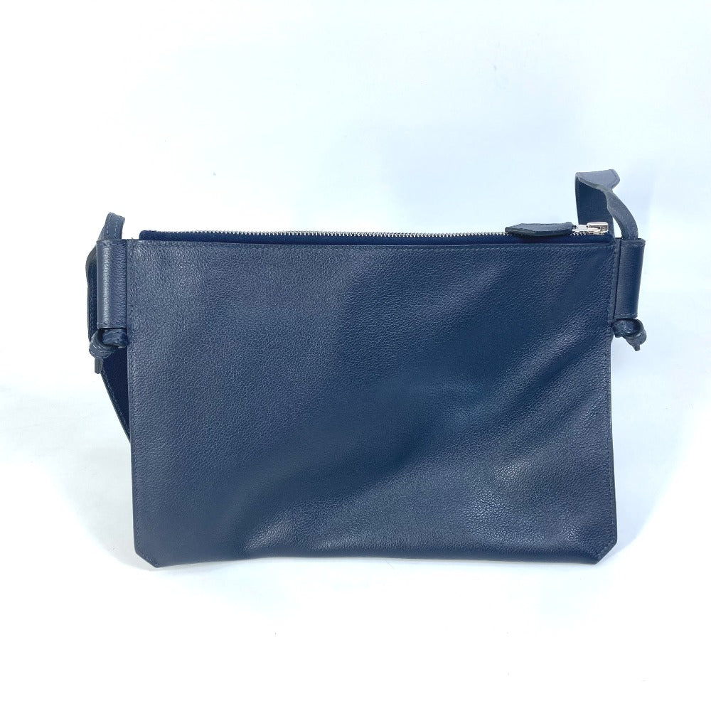 HERMES Shoulder Bag leather Navy Ultrapla GM mens Used Authentic