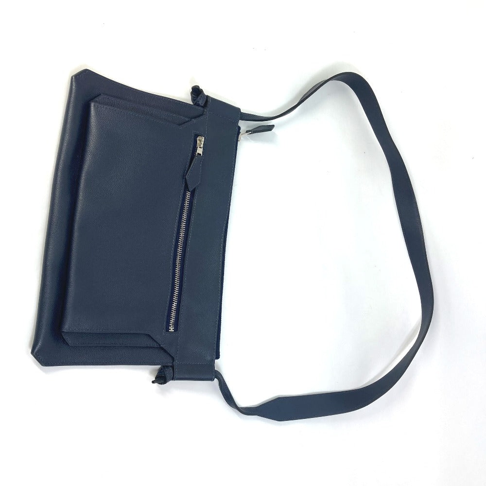 HERMES Shoulder Bag leather Navy Ultrapla GM mens Used Authentic