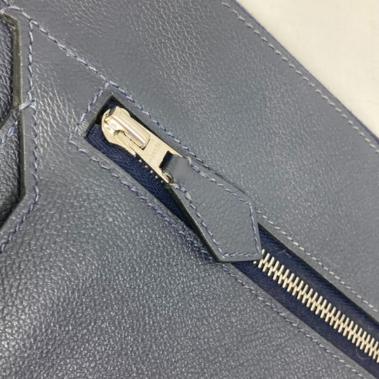 HERMES Shoulder Bag leather Navy Ultrapla GM mens Used Authentic