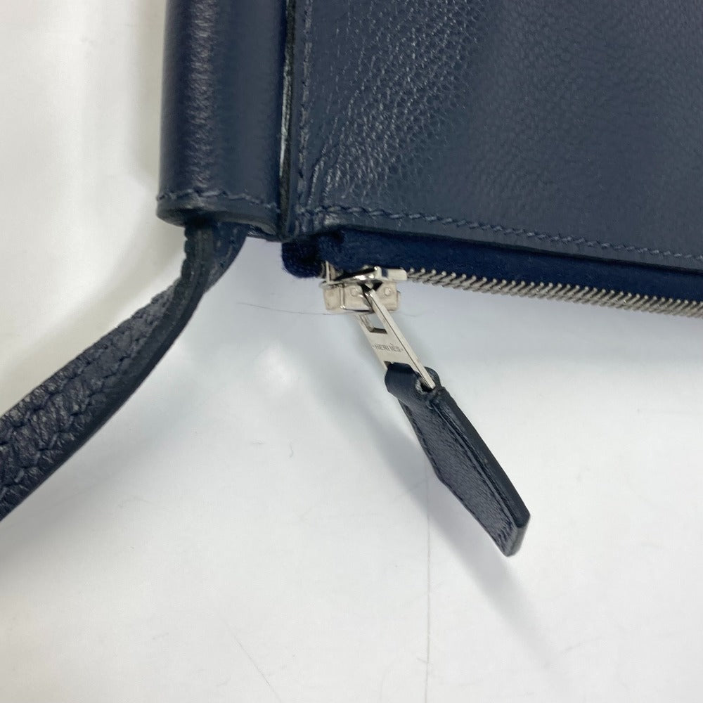 HERMES Shoulder Bag leather Navy Ultrapla GM mens Used Authentic