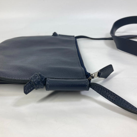 HERMES Shoulder Bag leather Navy Ultrapla GM mens Used Authentic