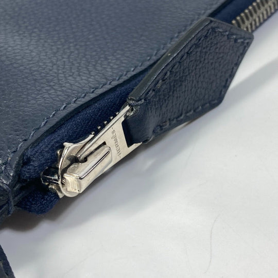 HERMES Shoulder Bag leather Navy Ultrapla GM mens Used Authentic