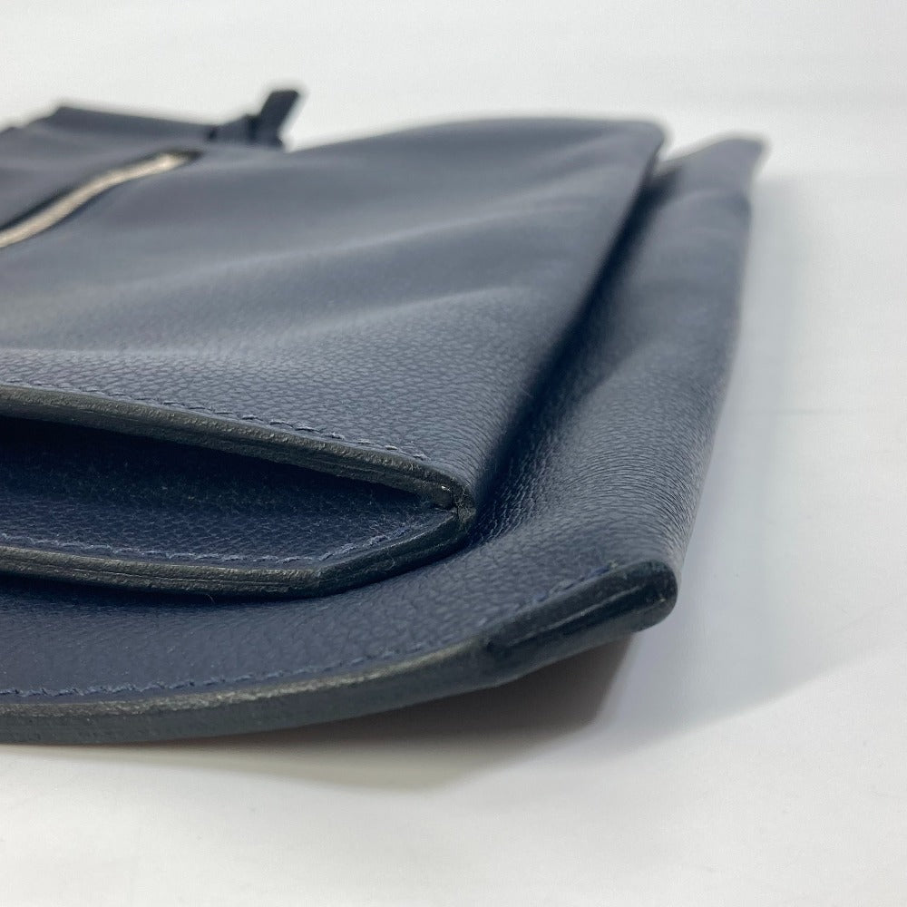 HERMES Shoulder Bag leather Navy Ultrapla GM mens Used Authentic