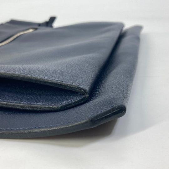 HERMES Shoulder Bag leather Navy Ultrapla GM mens Used Authentic