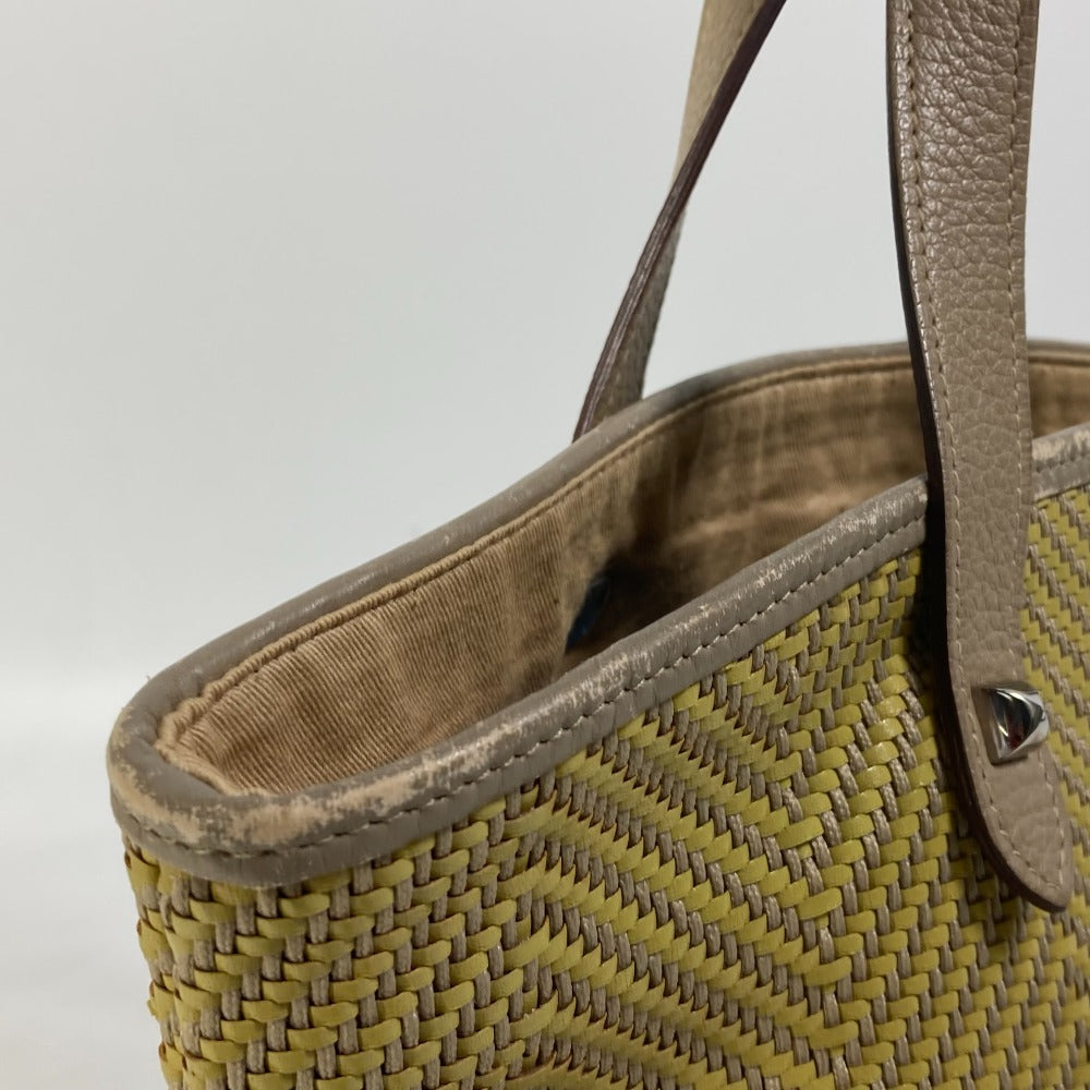 HERMES Tote Bag Leather, Polyester Yellow type Handbag Kaba Chennai PM