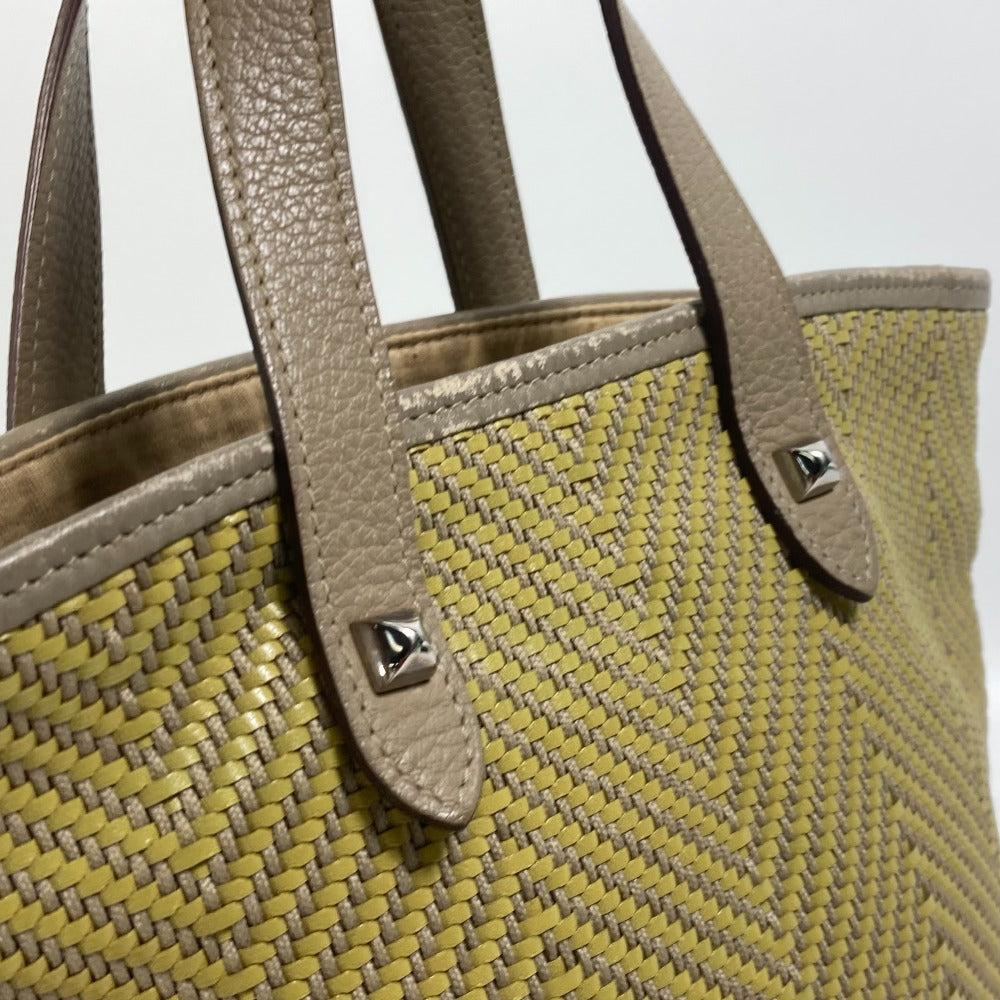 HERMES Tote Bag Leather, Polyester Yellow type Handbag Kaba Chennai PM