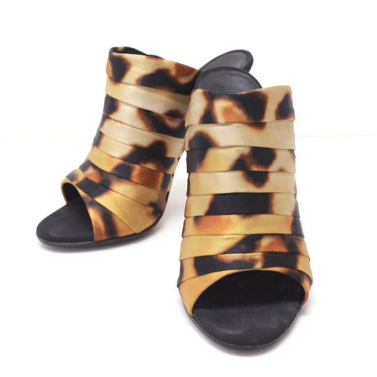 GIUSEPPE ZANOTTI Sandals Satin Brown Leopard leopard pattern Women 36 Used Authentic