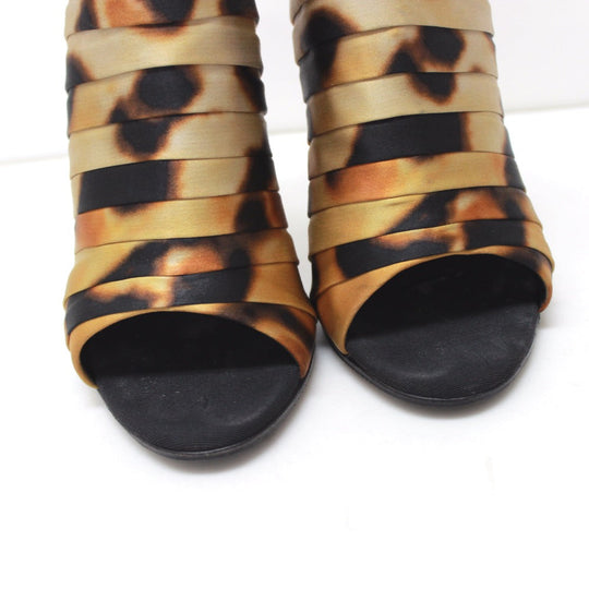 GIUSEPPE ZANOTTI Sandals Satin Brown Leopard leopard pattern Women 36 Used Authentic