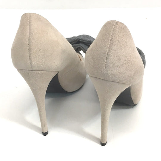 GIUSEPPE ZANOTTI pumps Suede, Cotton, 36 beige ribbon Women 5 Used Authentic