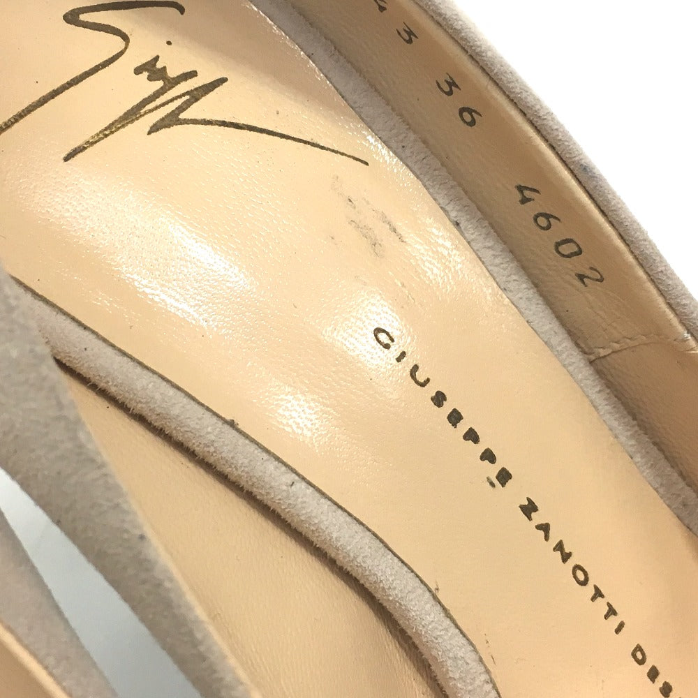 GIUSEPPE ZANOTTI pumps Suede, Cotton, 36 beige ribbon Women 5 Used Authentic