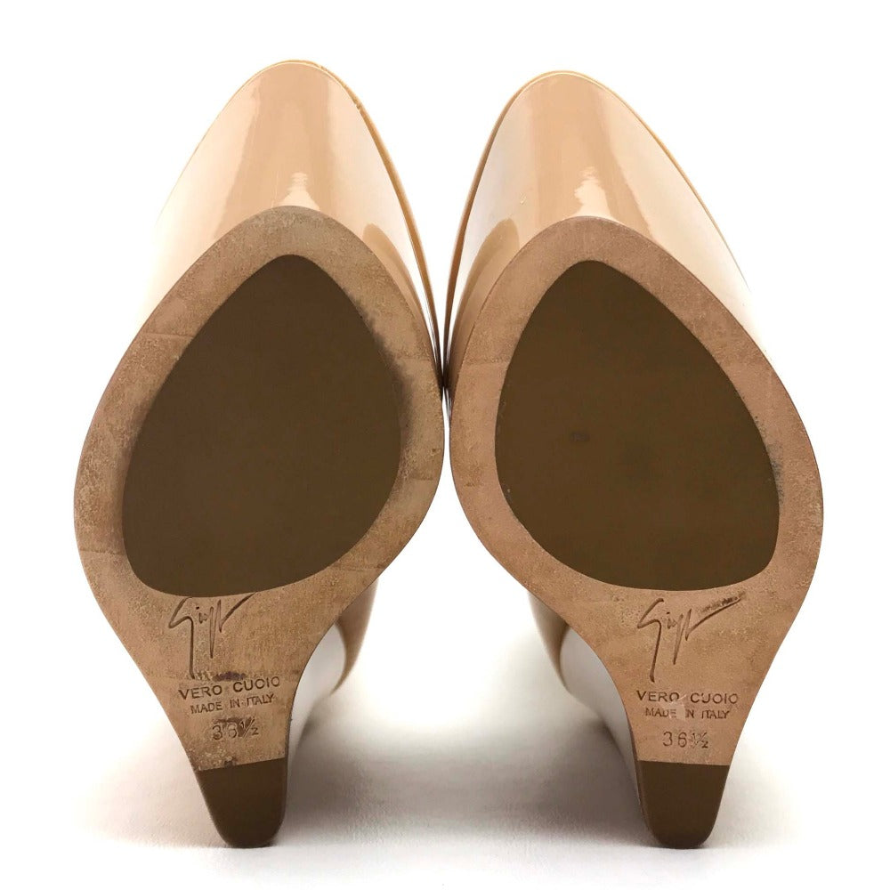 GIUSEPPE ZANOTTI pumps enamel beige Ankle strap Wedge sole Women 36 1/2 Used Authentic