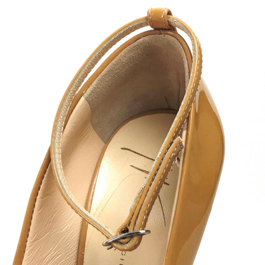 GIUSEPPE ZANOTTI pumps enamel beige Ankle strap Wedge sole Women 36 1/2 Used Authentic