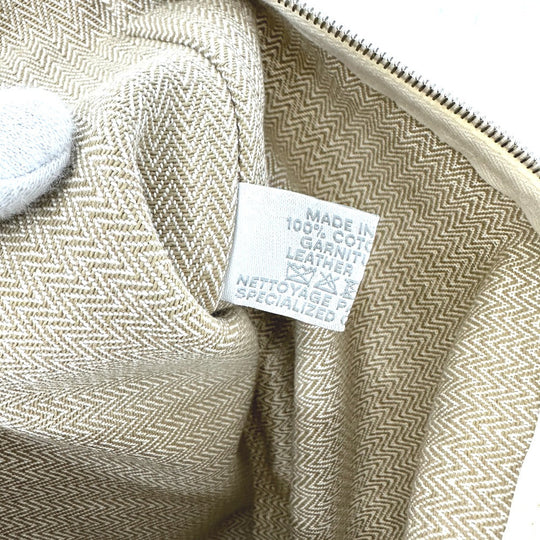 HERMES Pouch canvas beige Makeup pouch Cosmetics Pouch Truth Flat Teepee Women Used Authentic