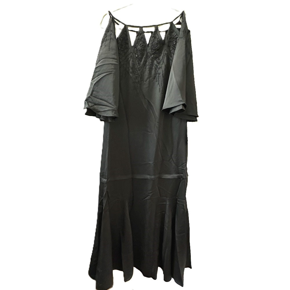 BCBGMAXAZRIA one piece DTI6173403-001 polyester black Bijou studs Embroidery cutout gowns Women XXS Used Authentic