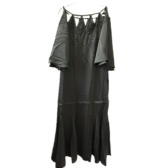 BCBGMAXAZRIA one piece DTI6173403-001 polyester black Bijou studs Embroidery cutout gowns Women XXS Used Authentic
