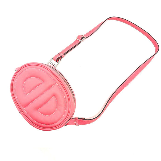 HERMES Waist bag lambskin pink In the loop