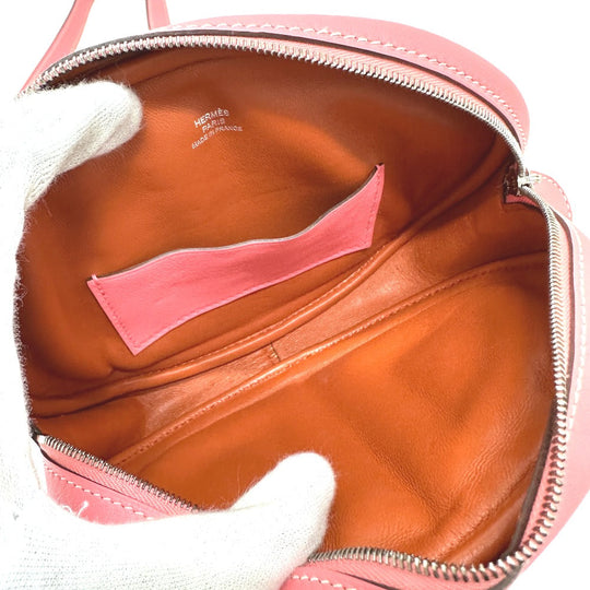 HERMES Waist bag lambskin pink In the loop